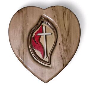 Methodist Church Cross Heart Flame Spirit Hand Crafted By Jess Littlefield Texas